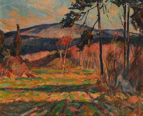 WILLIAM LESTER STEVENS, (American, 1888-1969), Great Blue Hill, Milton, MA, oil on canvas, 20 x 24 in., frame: 27 x 31 in.