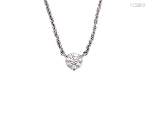 Patinum and Diamond Pendant Necklace