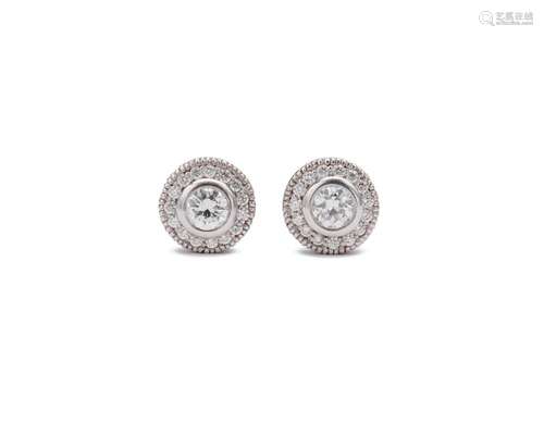 14K Gold and Diamond Stud Earrings