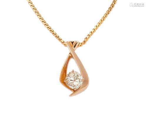 14K Gold and Diamond Pendant Necklace