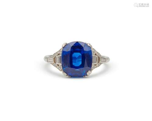 MARCUS & CO. Platinum, Kashmir Sapphire, and Diamond Ring