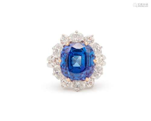 CARTIER Platinum, 18K Gold, Tanzanite, and Diamond Ring