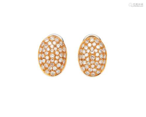 18K Gold and Diamond Earrings