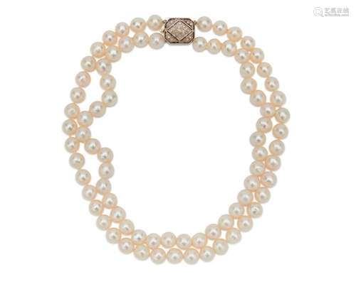 Double Strand Pearl Necklace