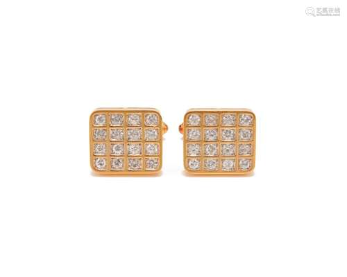 18K Gold and Diamond Cufflinks