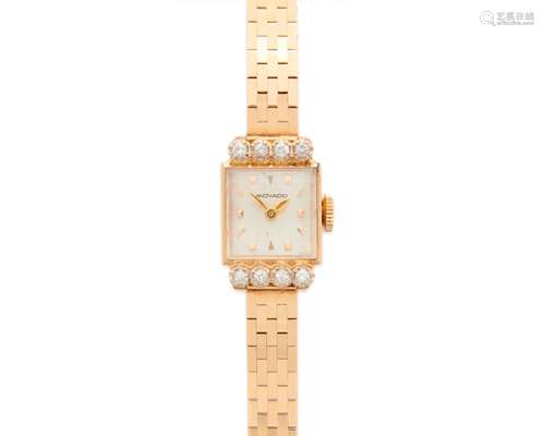 MOVADO 14K Gold and Diamond Wristwatch