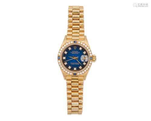 ROLEX 18K Gold, Diamond, and Sapphire 