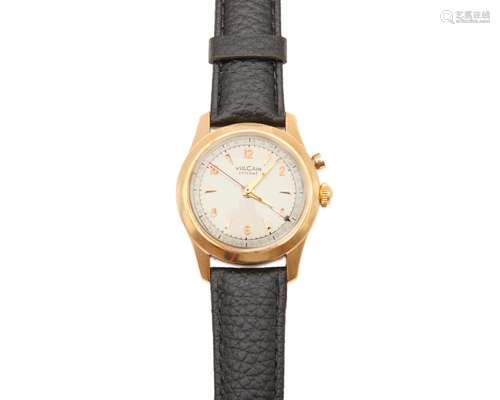 VULCAIN 14K Gold Cricket Alarm Wristwatch