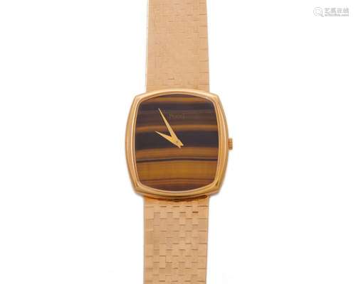 PIAGET 14K Gold and Tiger''s Eye Wristwatch