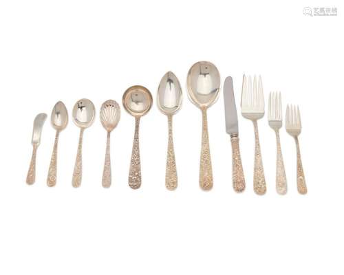 S. KIRK & SON Repousse Silver Flatware Service