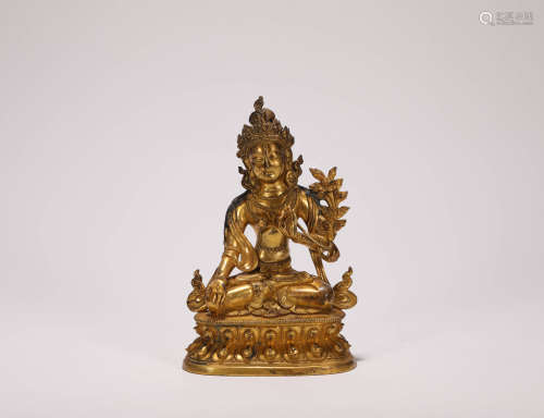 Copper and Gold White Tara from Qing