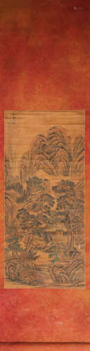 ShenShiChong ink and wash painting (silk scroll vertical shaft) from Ming