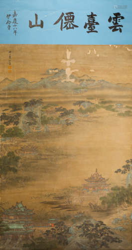 YuanJiang ink and wash painting (silk scroll vertical shaft) from Qing