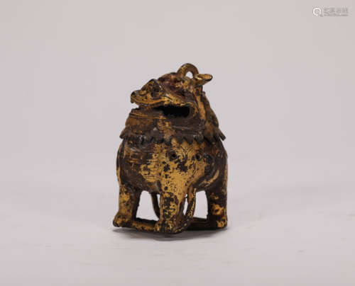 Copper and Gold Beast from Qing