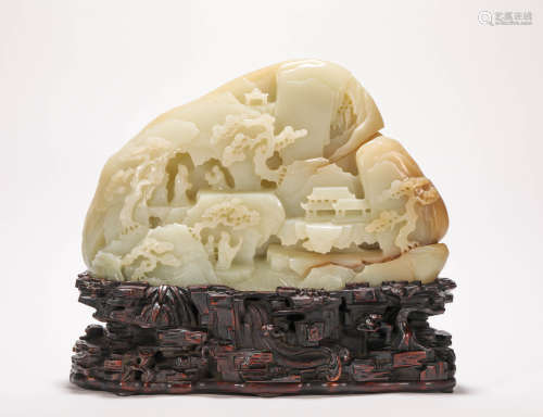 HeTian Jade in Mountain form from Qing