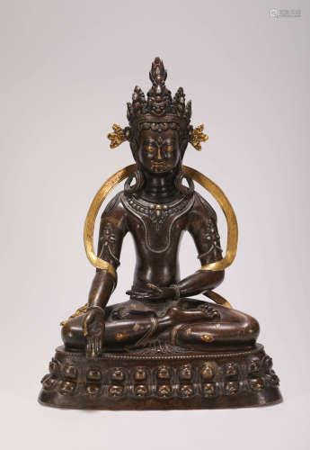 Alloy Copper inlaying with silver and gold  Darla Statue from Tibet