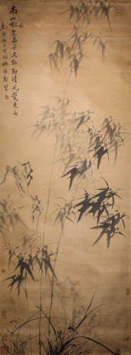 ZhengBanQiao ink and wash painting (silk scroll vertical shaft) from Qing