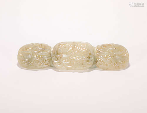 A Set of Belt HeTian Jade Ornament from Qing