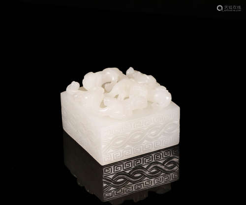 HeTian Jade Seal from Qing