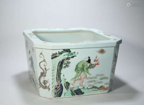 Pink Glazed Painting Container from Qing