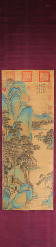 ink and wash painting (silk scroll vertical shaft) from Ancient China