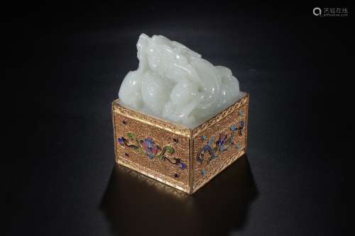 A CHINESE CARVED JADE…