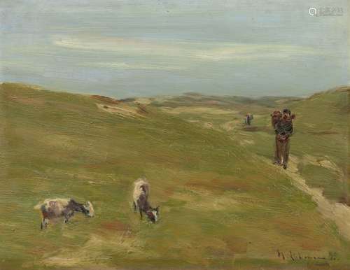Max LiebermannDünen mit Bauer und grasenden Ziegen