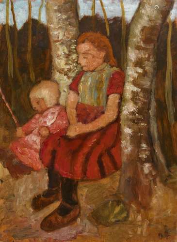 Paula Modersohn-BeckerKinder zwischen Birkenstämmen