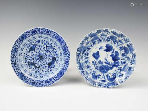 Two Small B & W Saucer Dishes , Kangxi Period