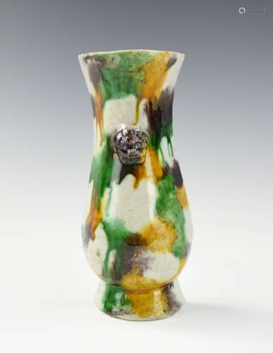 Chinese Sancai Glazed Wall Vase, Kangxi Period