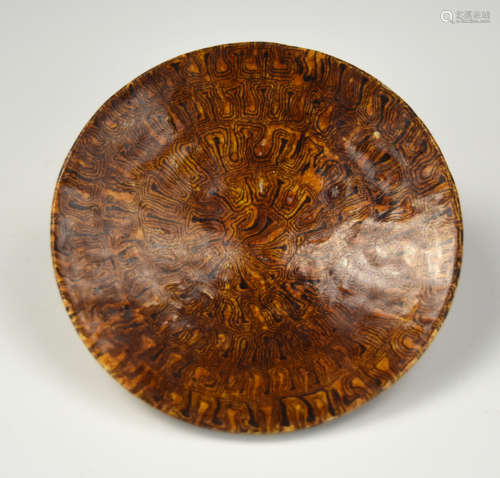 Chinese Tang Style Tripod Marbled Glazed Plate
