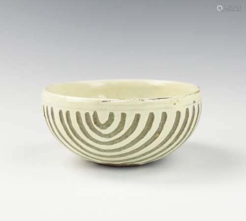 Chinese Cizhou Ware Deep Carved White Glazed Bowl