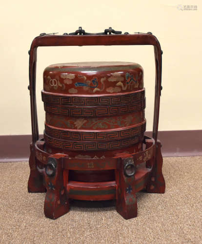 Chinese 'Lacquer 'Marriage' Stack Chest