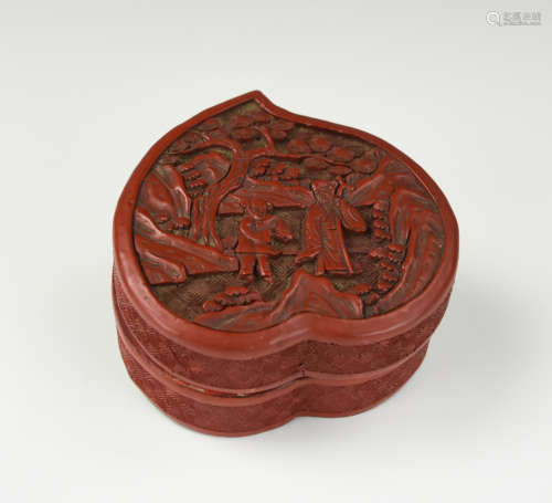Chinese Carved Cinnabar Lacquer 'Peach' Box,19th C