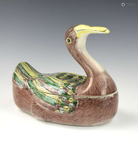 Chinese Sancai Glazed Figure of Duck, 20th C.