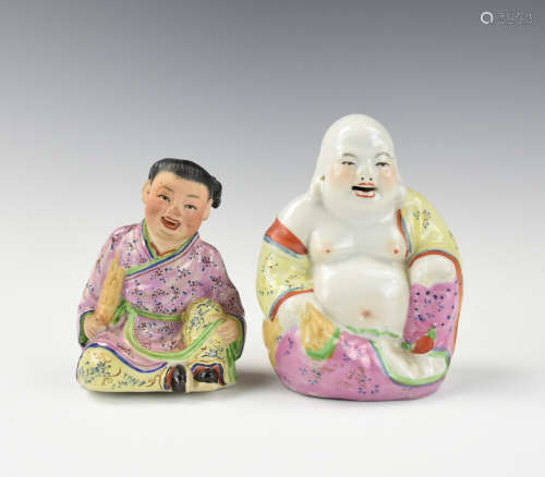 2 Chinese Famille Rose Figure : 