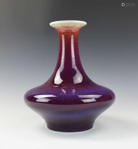 Chinese Flambe-Glazed Vase, 20th C.