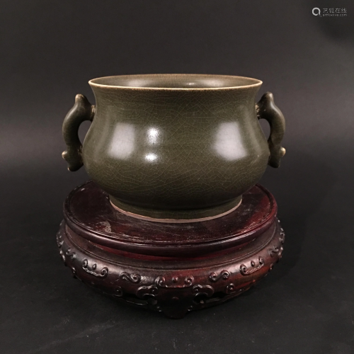 Chinese Teadust Glazed Censer