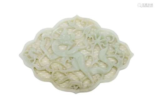 JADE NEPHRITE PLATE WITH A DRAGON \nChina, Ming sty…