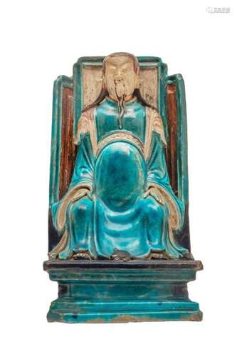 ZHENWU SUBJECT IN A TURQUOISE BISCUIT WITH TURQUOI…