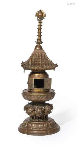 REDUCED MODEL OF A BRONZE TEMPLE \nJapan, Meiji Per…