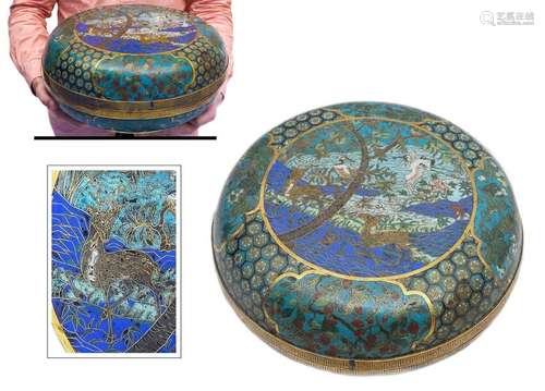 RARE AND LARGE LENTICULAR BOX COVERED IN CLOISONNÉ…