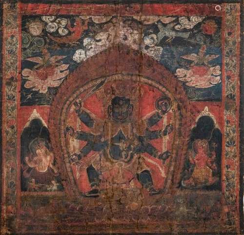 THANGKA IN THE EFFIGY OF MAHAKALA \nNepal, 17th cen…