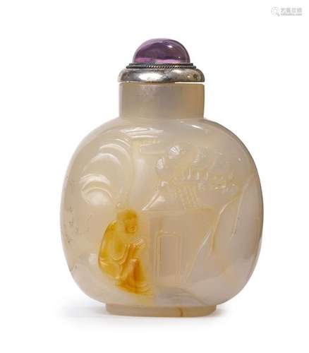 AGATE TABATIERE BOTTLE WITH DROOPING SHOULDERS \nCh…