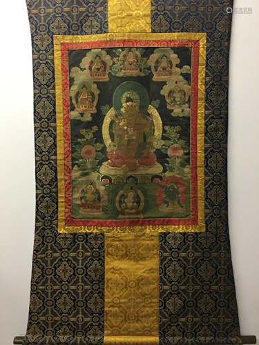 Chinese Hanging Scroll Thangka of Nandik…