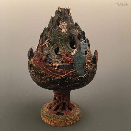 Chinese Bronze Fire Shaped Censer