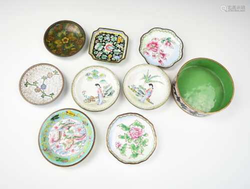(9)Chinese Canton Enamel Plate /Saucer, 19-20th C.