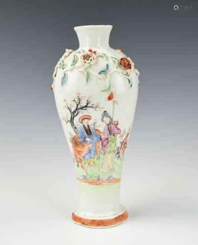 Chinese Famille Rose Vase w/ Figures, 19th C.