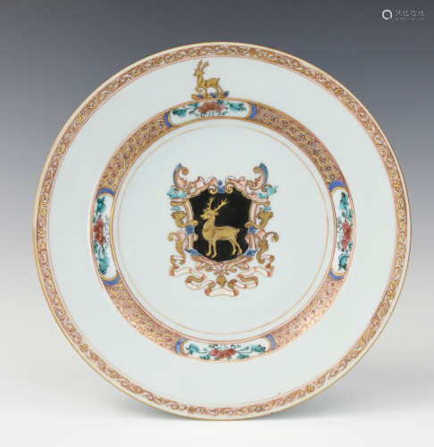 Chinese Export Armorial Plate, 18th C.