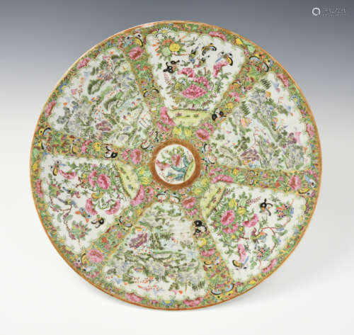 Large Chinese Canton Rose Medallion Charger,19th C